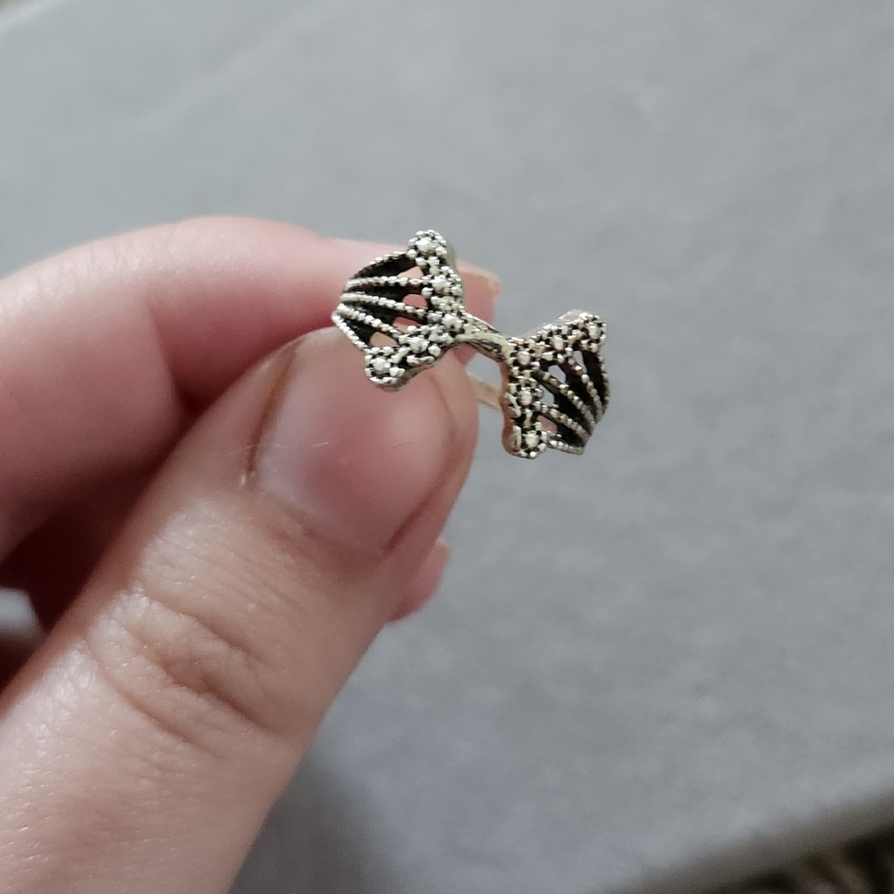 Elegant Silver Bow Earrings